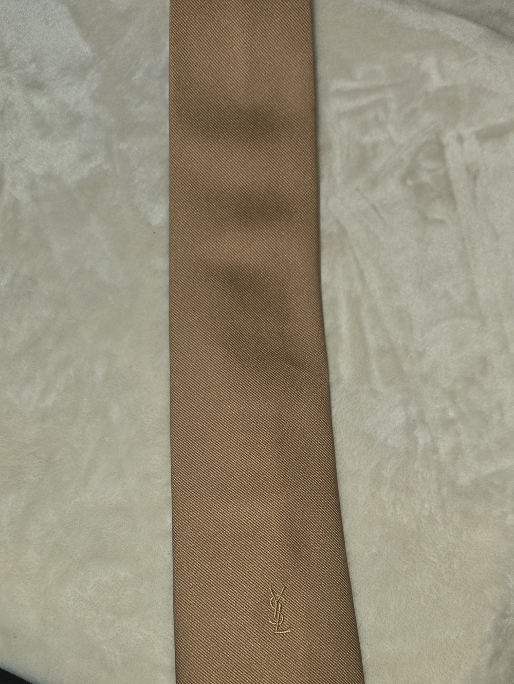 Yves Saint Laurent Tan Textured Men's Tie